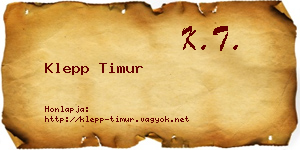 Klepp Timur névjegykártya